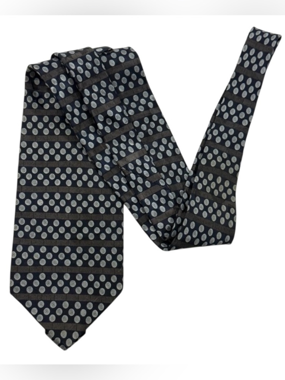 Ron Chereskin Silk Tie Navy Polka Dot Mens Classic
